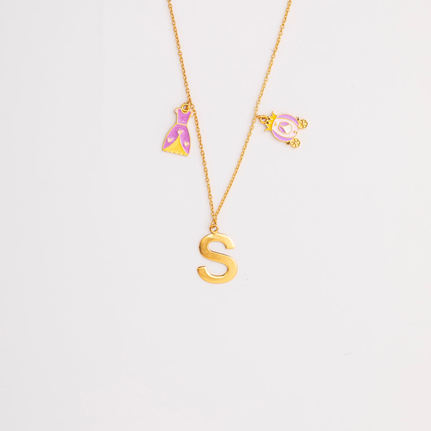 PRINCESS WITH INITIALS DOODLE NECKLACE