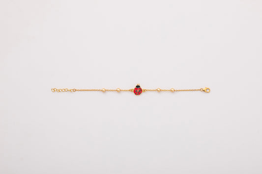 LADYBUG WITH PEARLS BRACELET