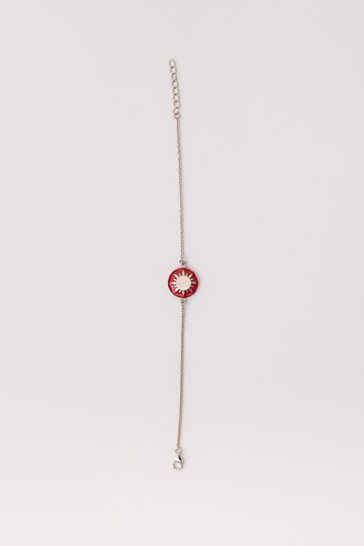RED RAYS SUN SILVER POLISH BRACELET