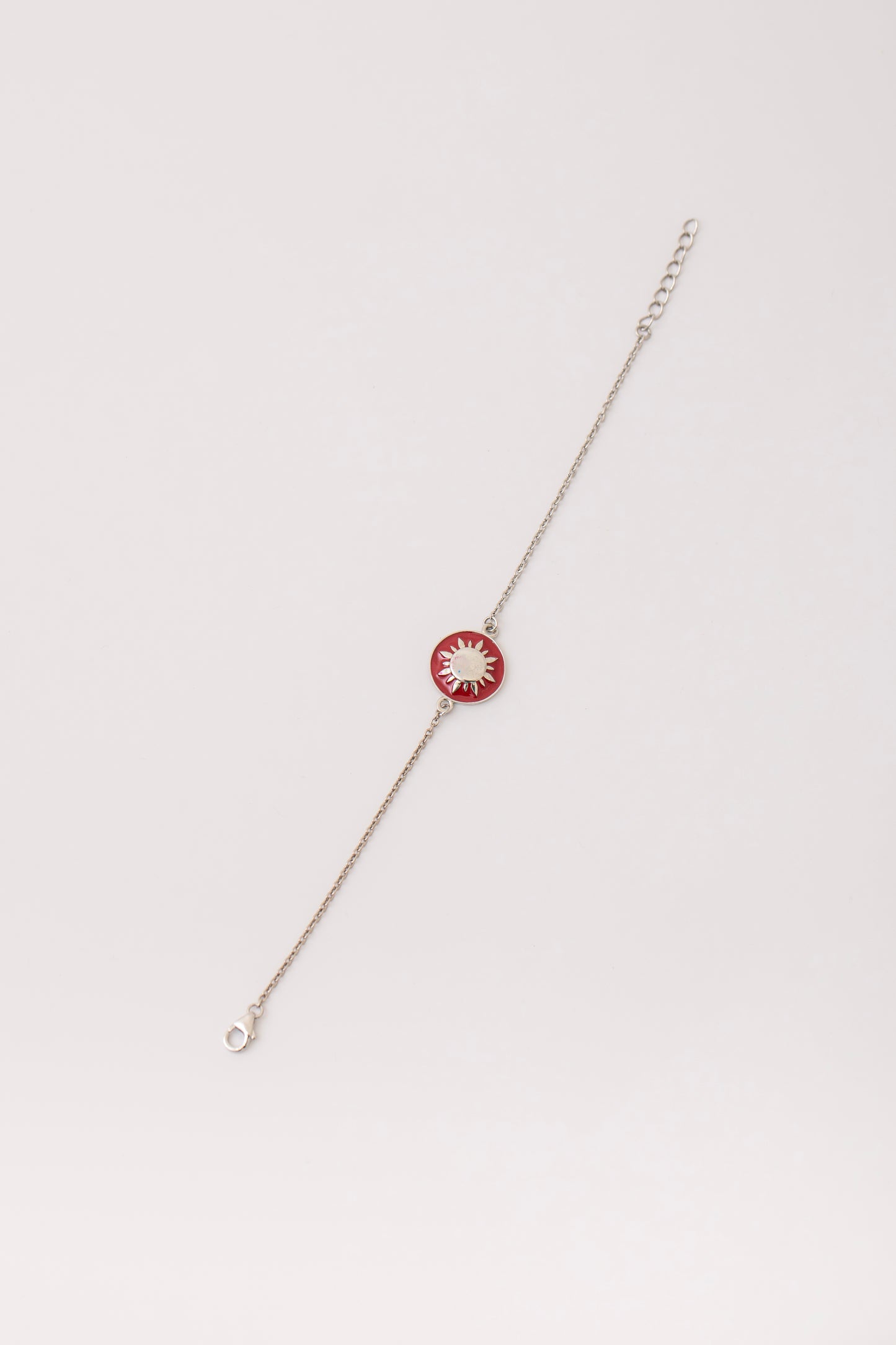 RED RAYS SUN SILVER POLISH BRACELET