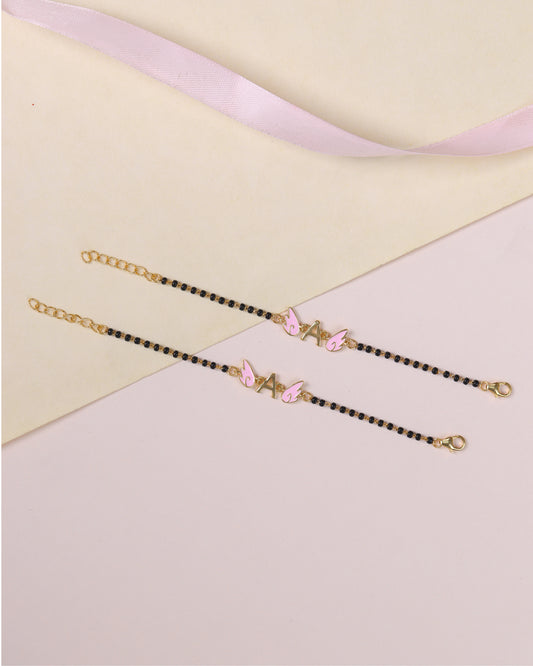 INITIAL WITH PINK WINGS NAZARIYA (PAIR)