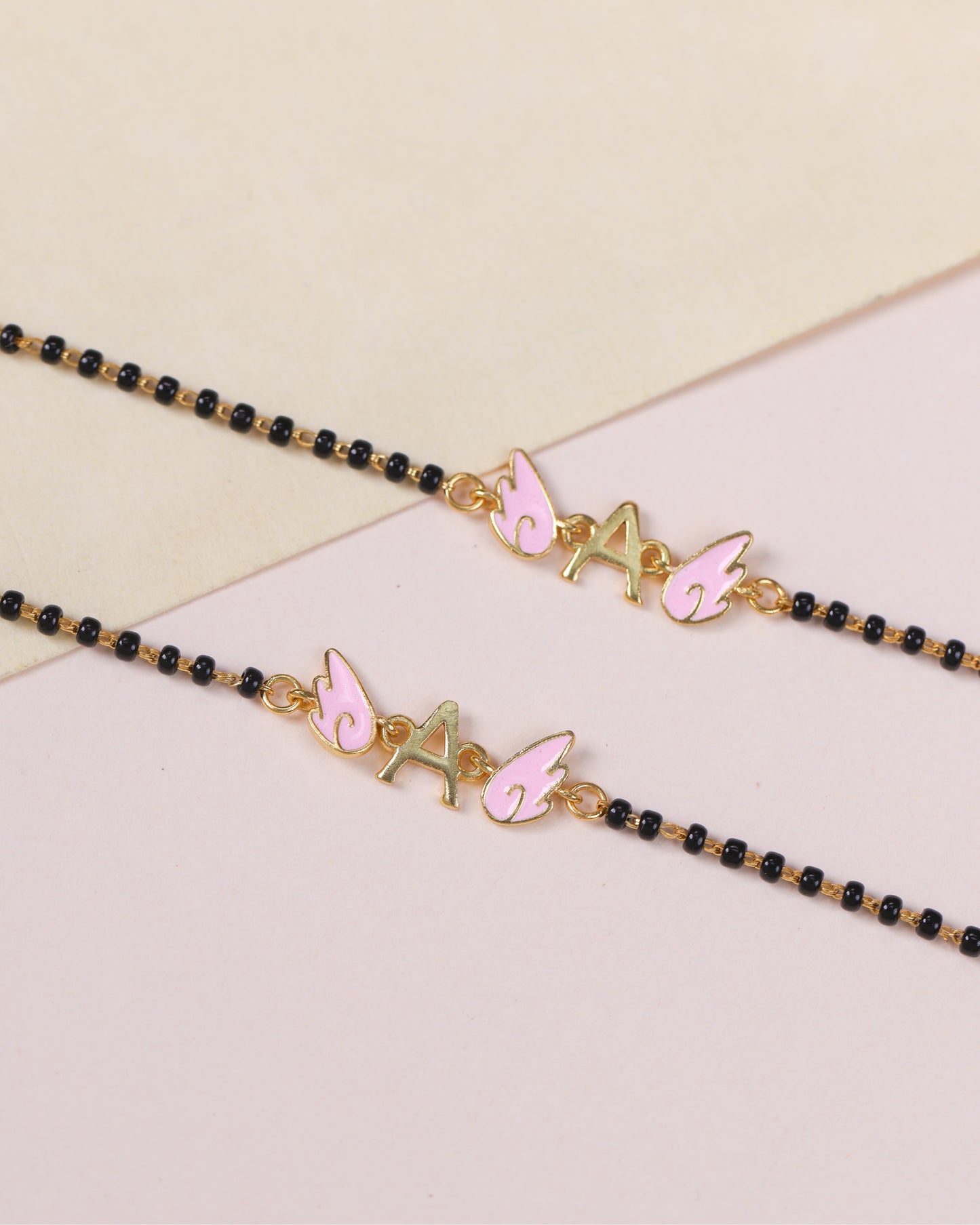 INITIAL WITH PINK WINGS NAZARIYA (PAIR)