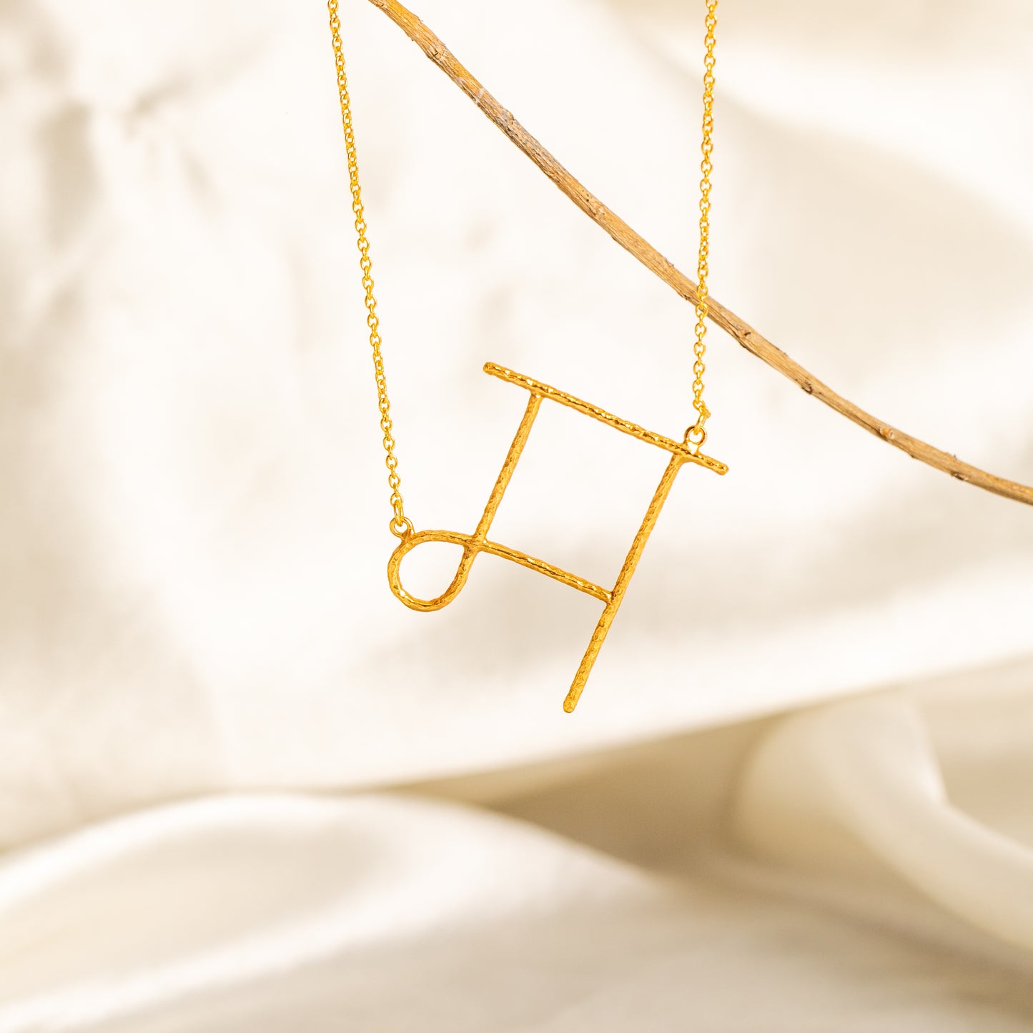 "म" HINDI INITIAL NECKLACE