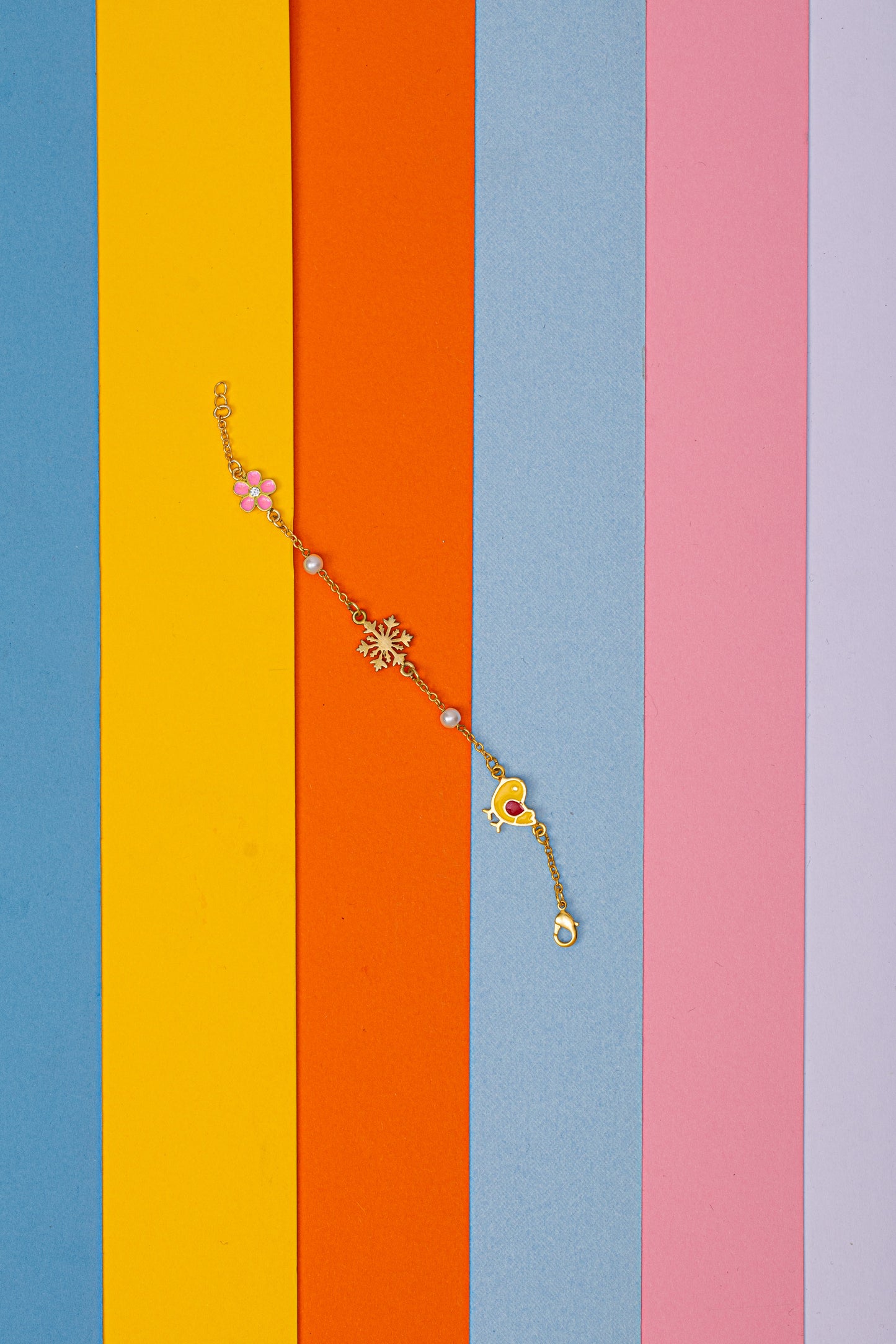 BIRD-SNOWFLAKE-FLOWER CHARM BRACELET