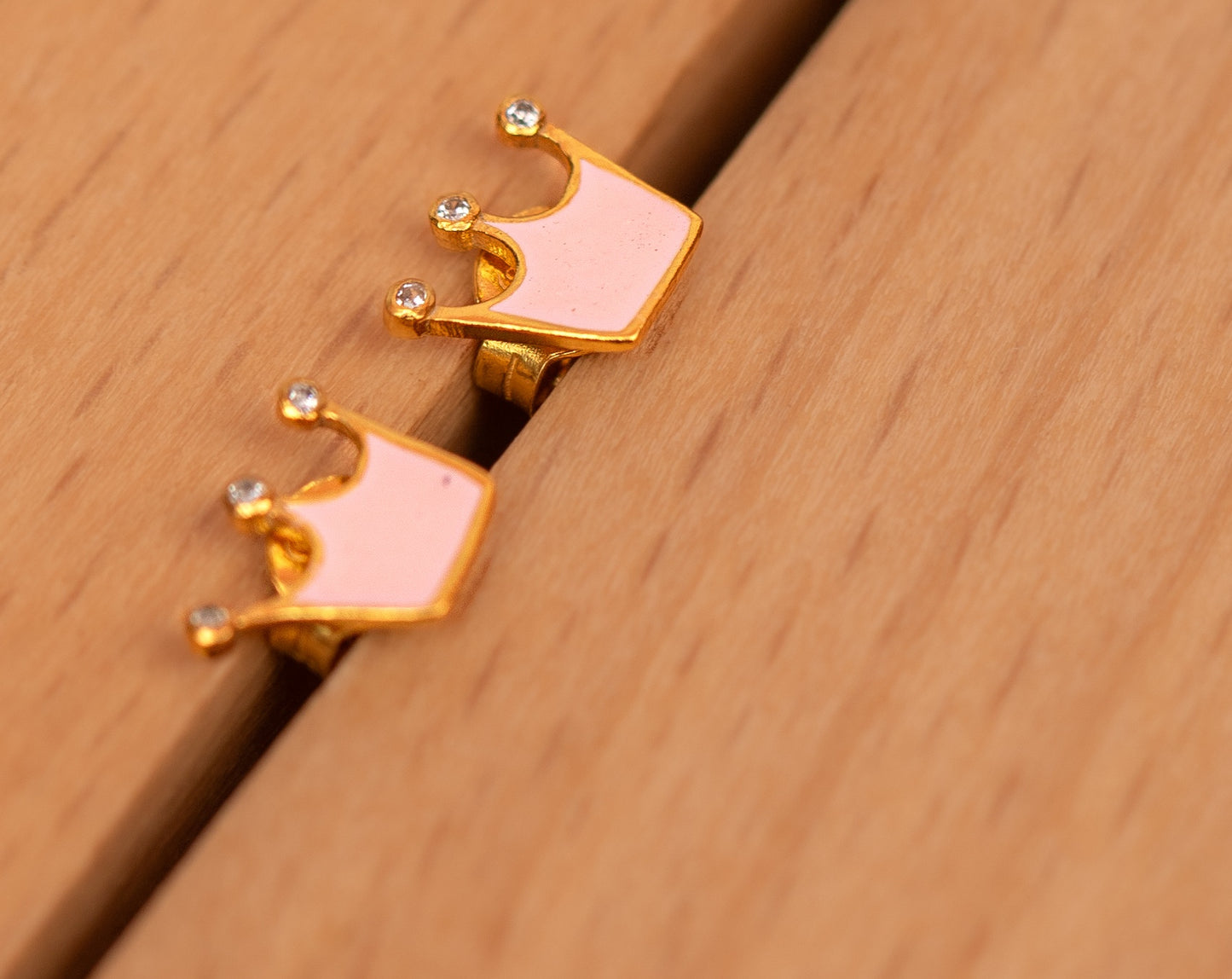 PINK CROWN EARRINGS