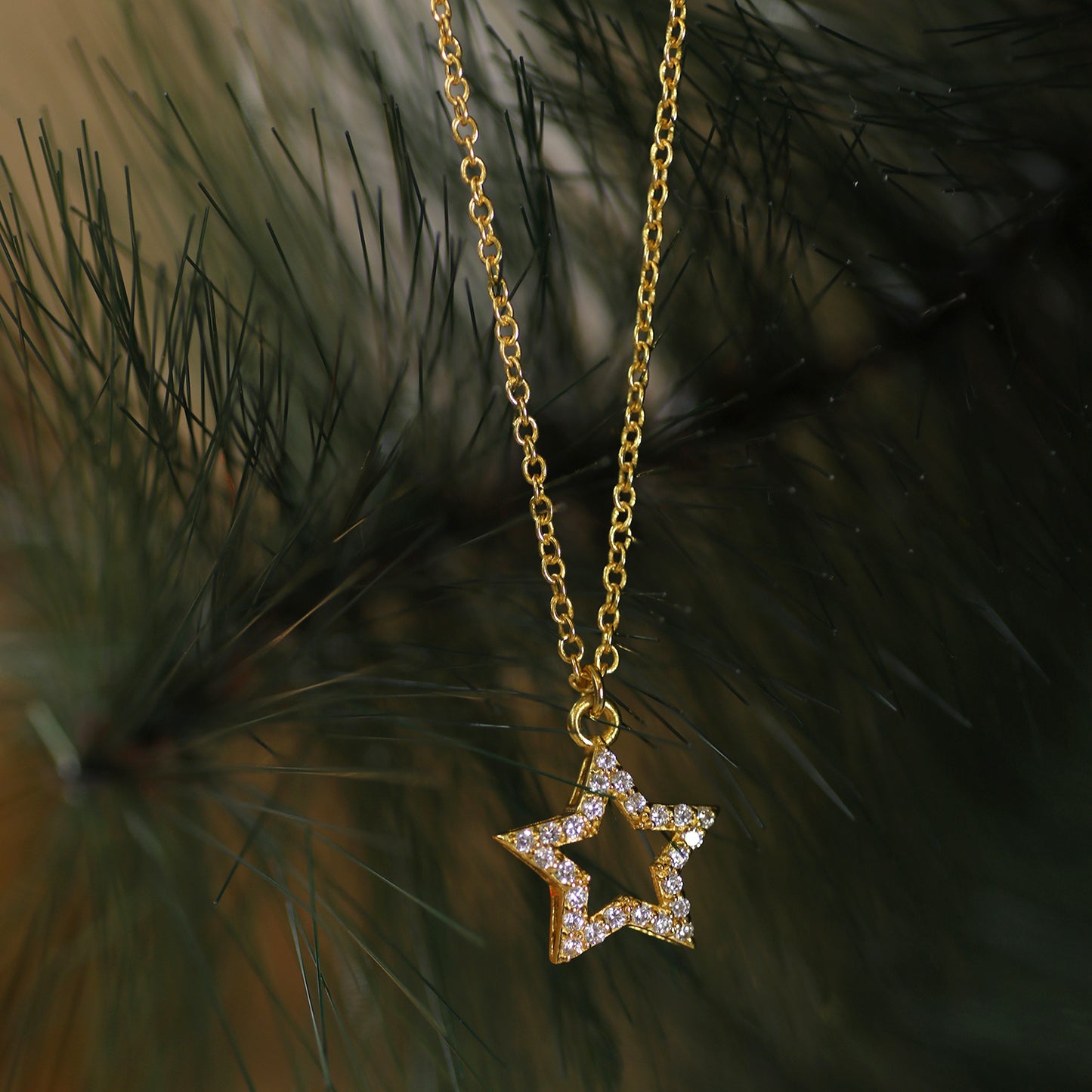 STUDDED STAR NECKLACE