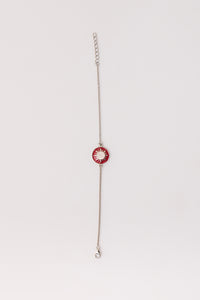 RED RAYS SUN SILVER POLISH BRACELET