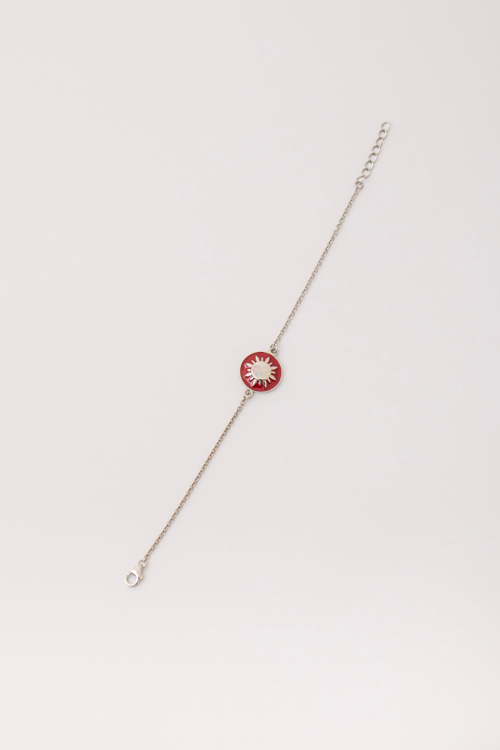 RED RAYS SUN SILVER POLISH BRACELET