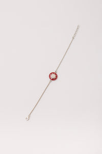 RED RAYS SUN SILVER POLISH BRACELET