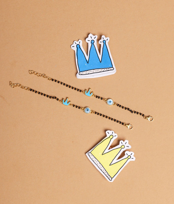 BLUE CROWN WITH EVIL EYE NAZARIYA (PAIR)