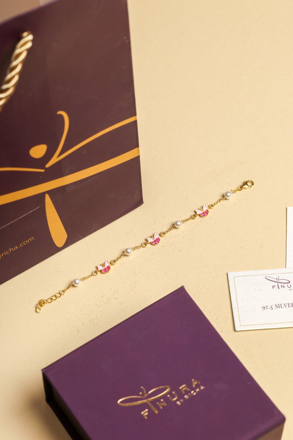 BUTTERFLY WITH PEARLS CHARM BRACELETS