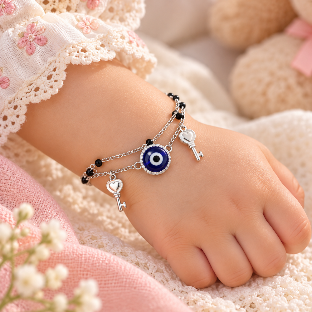 "KEYS WITH EVIL EYE" IN SILVER POLISH