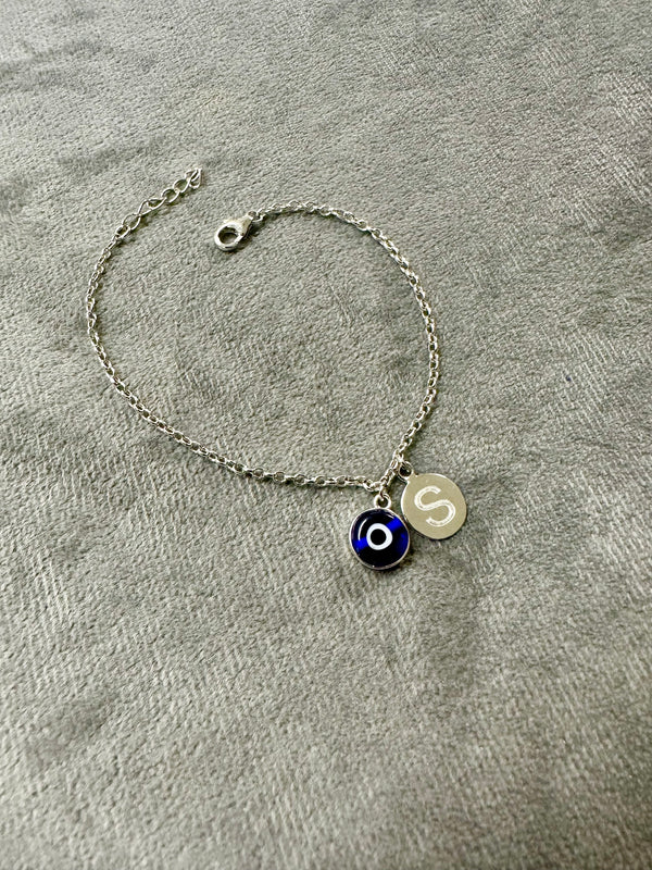 EVIL EYE WITH INITIAL BRACELET