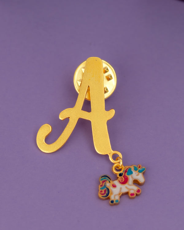 A WITH UNICORN HANGING BROOCH