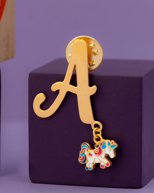 A WITH UNICORN HANGING BROOCH