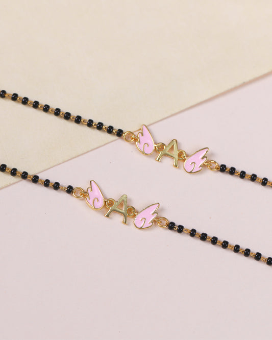 INITIAL WITH PINK WINGS NAZARIYA (PAIR)