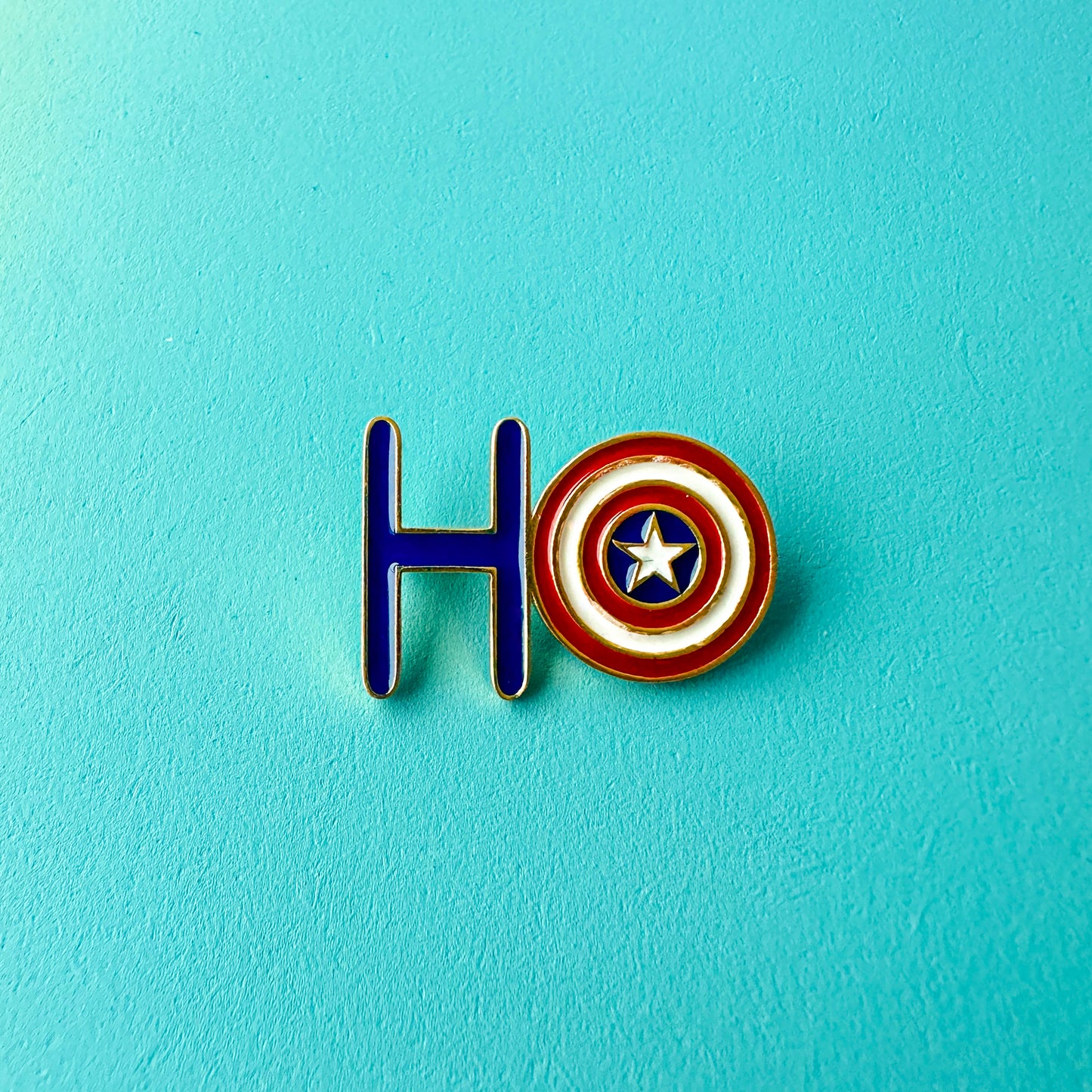 "H" WITH SUPERHERO CS NAME PIN