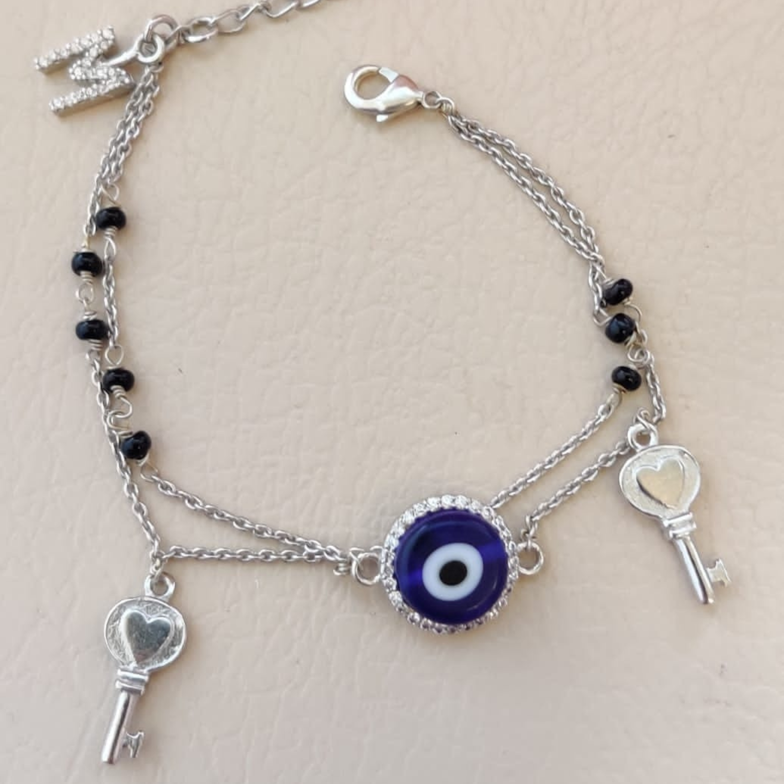 "KEYS WITH EVIL EYE" IN SILVER POLISH