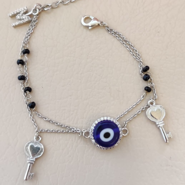 "KEYS WITH EVIL EYE" IN SILVER POLISH