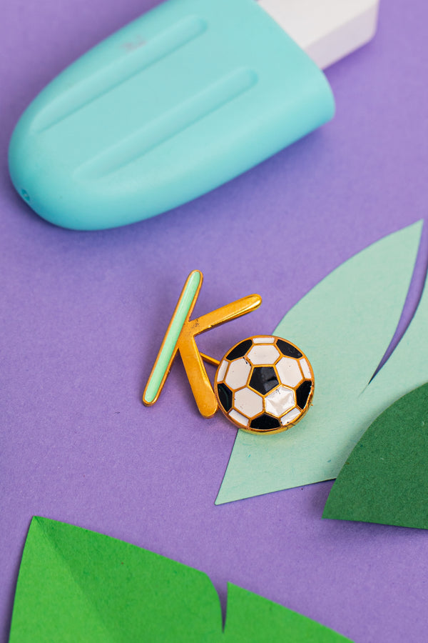 "K" WITH FOOTBALL NAME PIN
