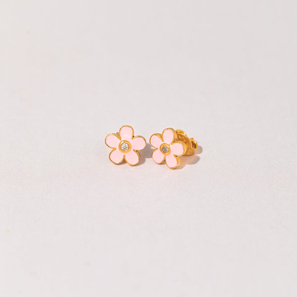 PINK FLOWER EARRINGS