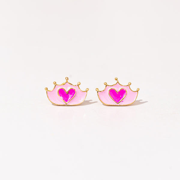 CROWN WITH HEART EARRINGS