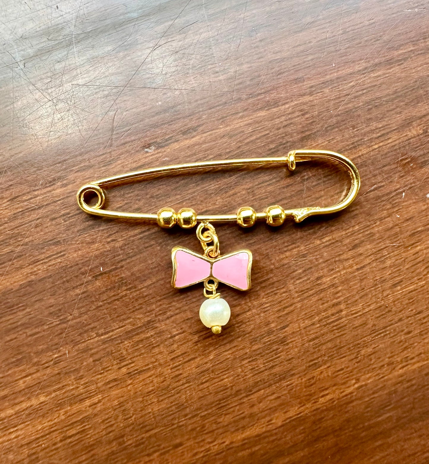 PINK BOW LAPEL PIN