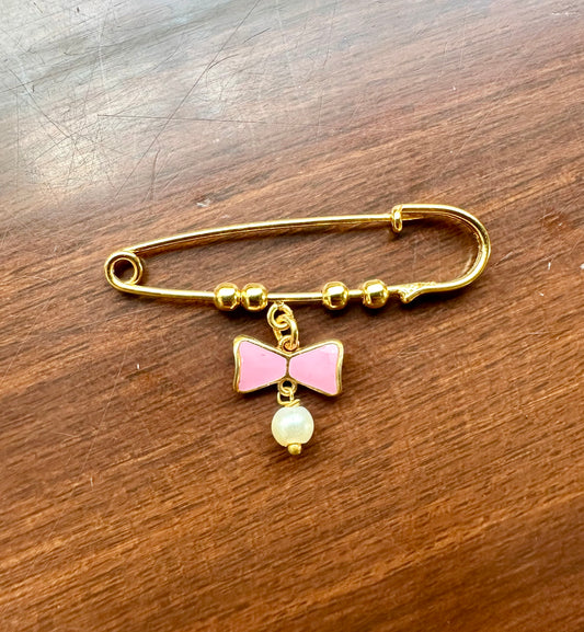 PINK BOW LAPEL PIN