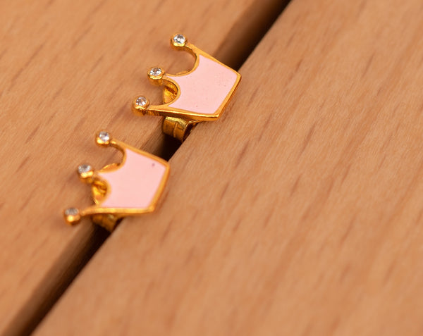 PINK CROWN EARRINGS