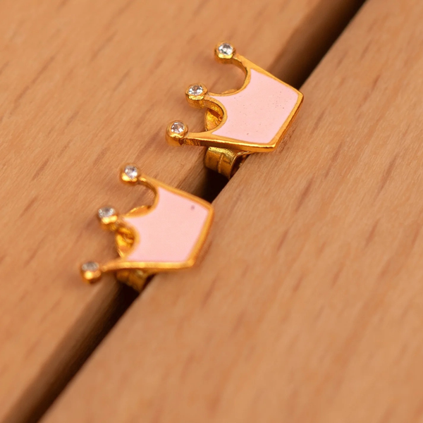PINK CROWN EARRINGS
