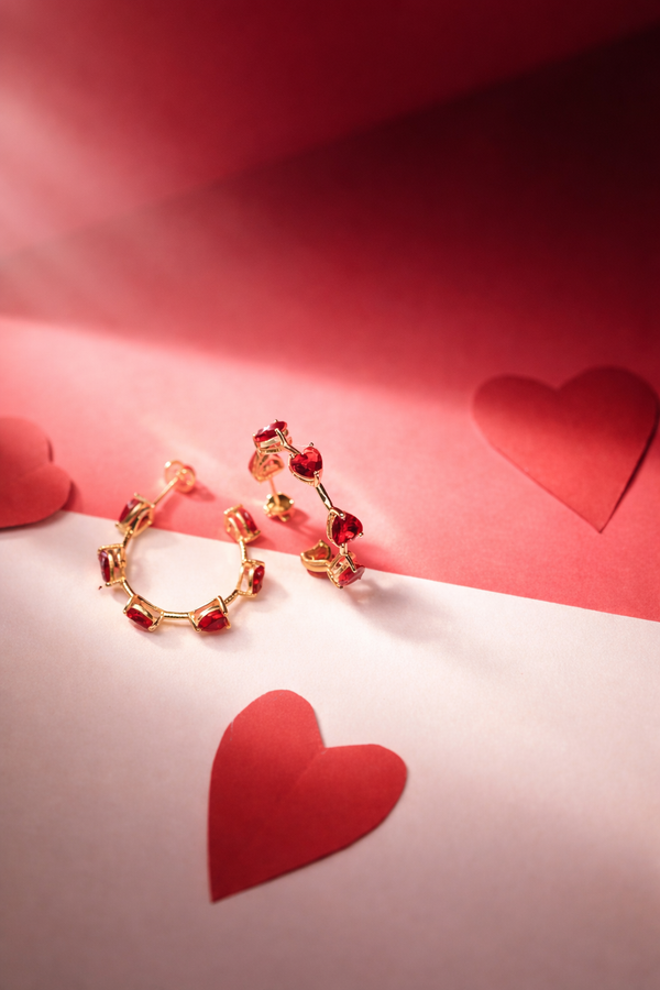 RED HEARTY HEART EARRINGS