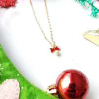 RED BOW NECKLACE