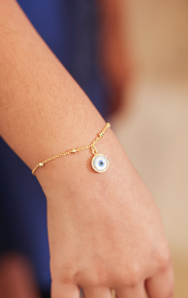 STUDDED EVIL EYE WITH BALLS