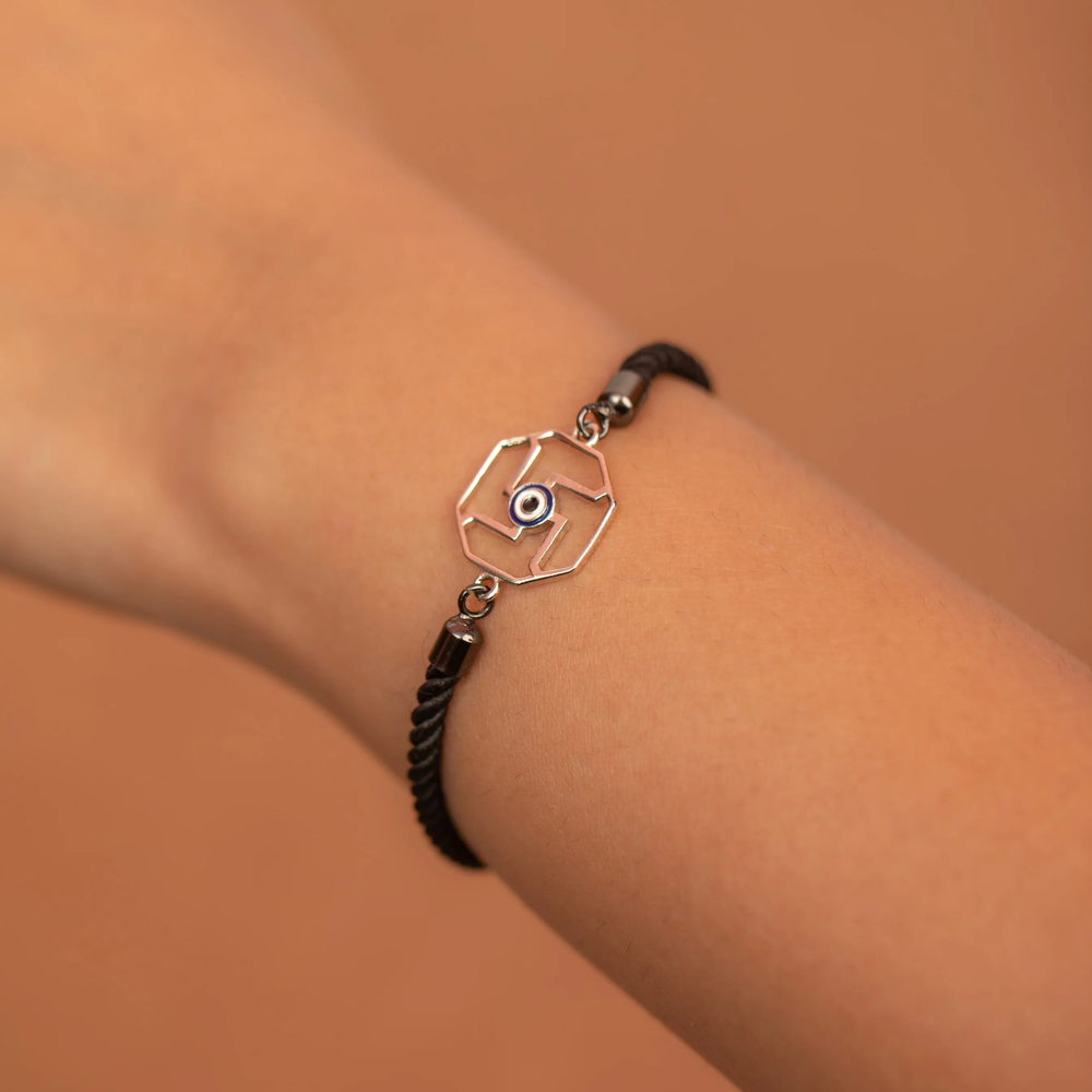 SWASTIK WITH SILVER POLISH BRACELET