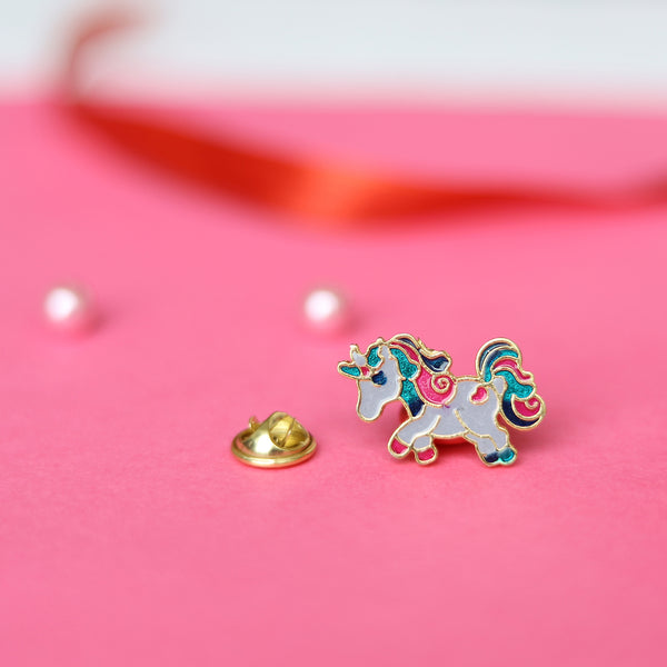 GREY UNICORN BROOCH